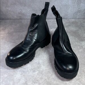 Vagabond Women EU 38 Black Leather Chelsea Kenova Boots NEW *defects* Moto Biker
